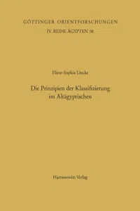 Die Prinzipien der Klassifizierung im Altägyptischen_cover