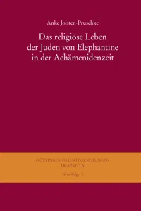 Das religiöse Leben der Juden von Elephantine in der Achämenidenzeit_cover
