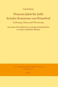 Dionysius Jakob Bar Salibi. Syrischer Kommentar zum Römerbrief_cover