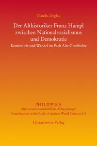 Der Althistoriker Franz Hampl zwischen Nationalsozialismus und Demokratie_cover