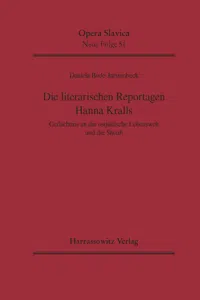 Die literarischen Reportagen Hanna Kralls_cover