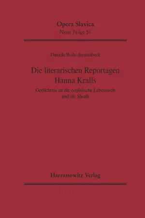 Die literarischen Reportagen Hanna Kralls