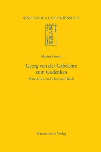 Georg von der Gabelentz zum Gedenken_cover