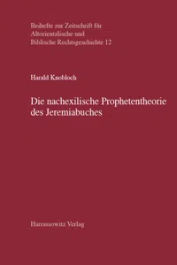 Die nachexilische Prophetentheorie des Jeremiabuches_cover