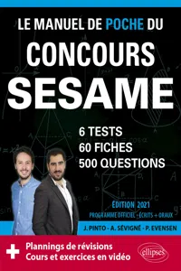 Le Manuel de POCHE du concours SESAM Edition 2021 - 60 fiches, 60 vidéos de cours, 6 tests, 500 questions + corrigés en vidéo_cover