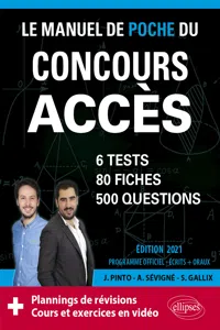 Le Manuel de POCHE du concours ACCE Edition 2021 - 80 fiches, 80 vidéos de cours, 6 tests, 500 questions + corrigés en vidéo_cover