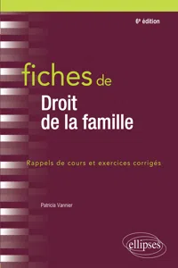 Fiches de droit de la famille - 6e édition_cover