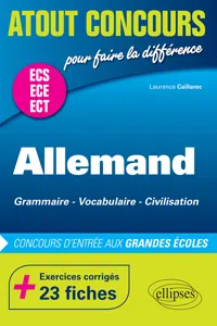 Allemand. Grammaire - Vocabulaire - Civilisation. Prépas ECS/ ECE/ECT. Exercices corrigés - 23 fiches. Concours d'entrée aux Grandes Écoles_cover