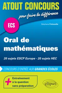 Oral de mathématiques aux concours ECS - ESCP - HEC_cover