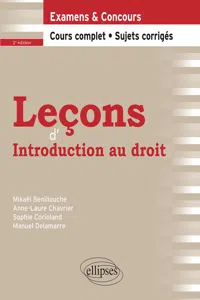 Leçons d'Introduction au droit, 2e édition_cover