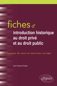 Fiches d'Introduction historique au droit privé et et au droit public_cover