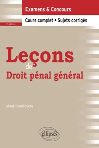 Leçons de Droit pénal général - 3e édition_cover