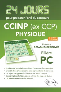 Physique 24 jours pour préparer l'oral du concours CCIN - Filière PC - 2e édition actualisée_cover