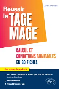 TAGE MAGE - sous-tests 2 et 4 Calcul et Conditions Minimales en 80 fiches_cover