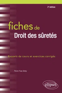 Fiches de droit des sûretés - 2e édition_cover