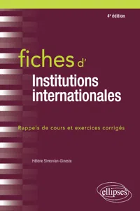 Fiches d'Institutions internationales - 4e édition_cover