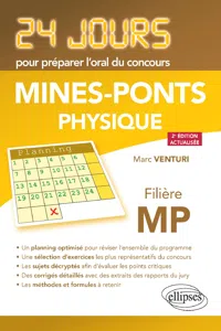 Physique 24 jours pour préparer l'oral du concours Mines-Ponts - Filière MP - 2e édition actualisée_cover