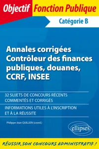 Annales corrigées - Contrôleur des finances publiques, douanes, CCRF, INSEE_cover