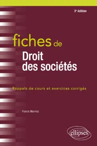 Fiches de Droit des sociétés - 3e édition_cover