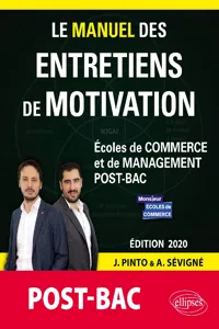 Le Manuel des entretiens de motivation « POST-BAC » - Concours aux écoles de commerce - Édition 2020_cover