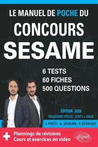 Le Manuel de POCHE du concours SESAM - 60 fiches, 6 tests, 500 questions + corrigés en vidéo - Édition 2020_cover