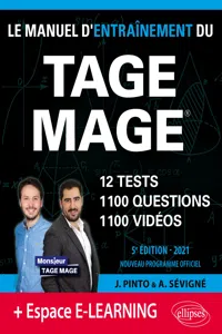 Le Manuel d'Entraînement du TAGE MAGE – 12 tests blancs + 1100 questions + 1100 vidéos – Édition 2021_cover