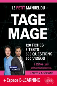 Le Petit Manuel du TAGE MAGE – 3 tests blancs + 120 fiches de cours + 600 questions + 600 vidéos – Édition 2021_cover