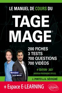 Le Manuel de Cours du TAGE MAGE – 3 tests blancs + 200 fiches de cours + 700 questions + 700 vidéos – Édition 2021_cover