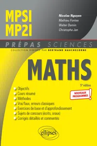 Mathématiques MPSI/MP2I - Programme 2021_cover