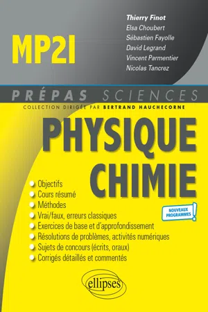 Physique-Chimie MP2I - Programme 2021