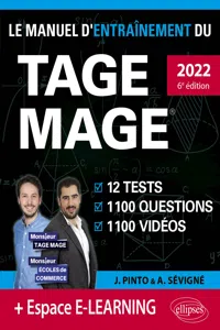 Le Manuel d'Entraînement du TAGE MAGE – 12 tests blancs + 1100 questions + 1100 vidéos_cover