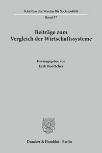 Beiträge zum Vergleich der Wirtschaftssysteme._cover