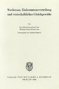 Wachstum, Einkommensverteilung und wirtschaftliches Gleichgewicht._cover