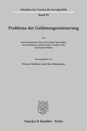 Probleme der Geldmengensteuerung.