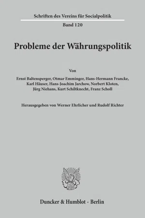 Probleme der Währungspolitik.