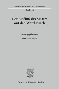 Der Einfluß des Staates auf den Wettbewerb._cover