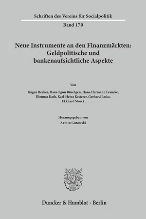 Neue Instrumente an den Finanzmärkten.