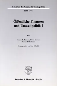 Öffentliche Finanzen und Umweltpolitik I._cover