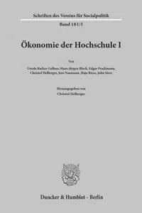 Ökonomie der Hochschule I._cover