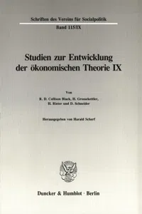 Untersuchungen zu Quesnay, Stein, Jevons und zur allgemeinen Gleichgewichtstheorie._cover