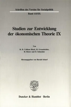 Untersuchungen zu Quesnay, Stein, Jevons und zur allgemeinen Gleichgewichtstheorie.