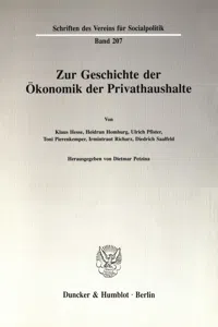 Zur Geschichte der Ökonomik der Privathaushalte._cover