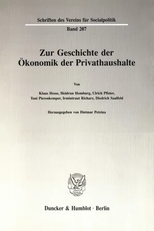 Zur Geschichte der Ökonomik der Privathaushalte.