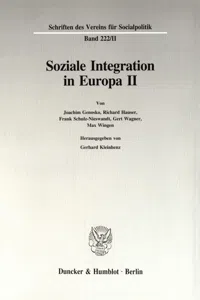 Soziale Integration in Europa II._cover