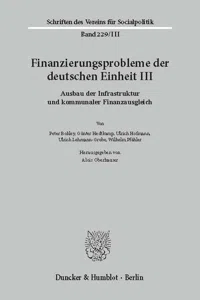 Finanzierungsprobleme der deutschen Einheit III._cover