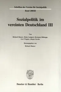 Sozialpolitik im vereinten Deutschland III._cover