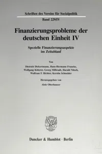 Finanzierungsprobleme der deutschen Einheit IV._cover