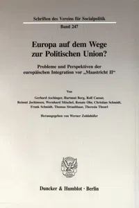 Europa auf dem Wege zur Politischen Union?_cover