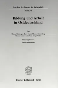 Bildung und Arbeit in Ostdeutschland._cover