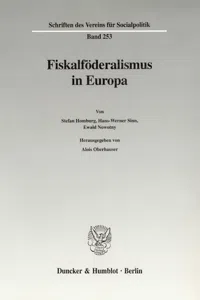 Fiskalföderalismus in Europa._cover